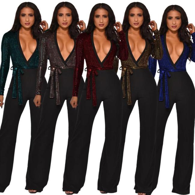 Sexy V Neck Night Party Bodysuit Bodysuits AJ4094