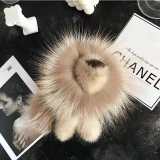 Real Mink Fur Lion Keychains  Key Rings Trendy Jewelry Bag