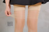 Womens Sexy Anti-slip Silk Stockings Transparent Hot Thigh High Striped Over Knee Stockings