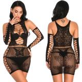 Women Sleepwear Nightgowns With Gloves Cut Out Sexy Lace Lingeries w395