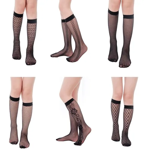 Fishnet  Sexy Pattern Jacquard Lace Socks for Female