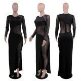 Sexy Polyester Mesh Hot Diamond One-piece Skirt Pants CY8832