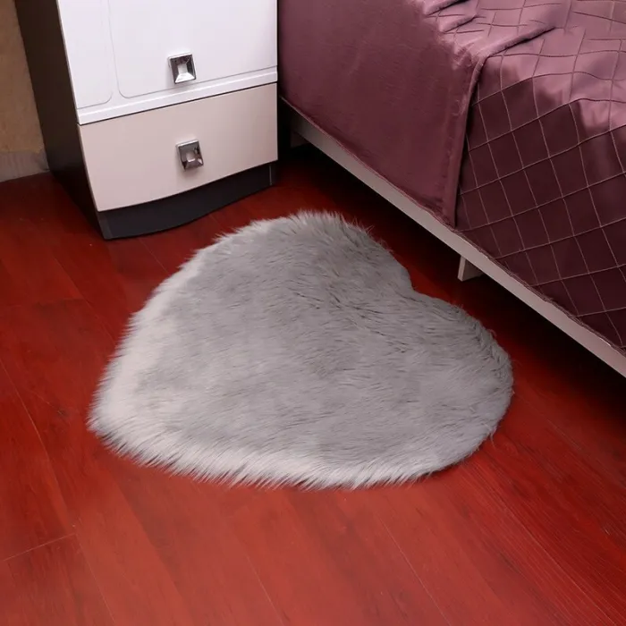 Luxury Heart Styles Faux Wool Fur Carpets Blankets Rugs