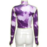 Tie Dye Women's T-shirts Crop Tops T1738589