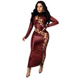 Bandage O-neck Sexy Celebrity Party Maxi Dresses M296677