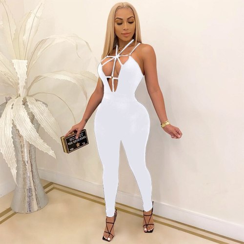 Women Lace Up Sexy Hollow Out Party Bodysuit Bodysuits M298192