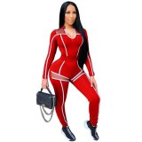Striped Mesh Patchwork Fitness Women Tracksuit Tracksuits M298091