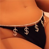 Sexy Body Jewelry Rhinestone Tennis Dollor Waist Chains fb200314