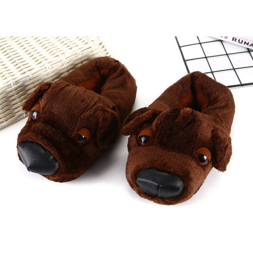 Cartoon Animal Winter Plush Indoor Home Shoes Warm Slides Slippers
