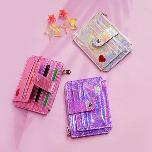 Laser Shining Heart ID Credit Card Holder Case Business Card Bags TB-57368974100819