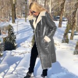 New Winter Women's Faux Leather Coat Coats E9Z07384