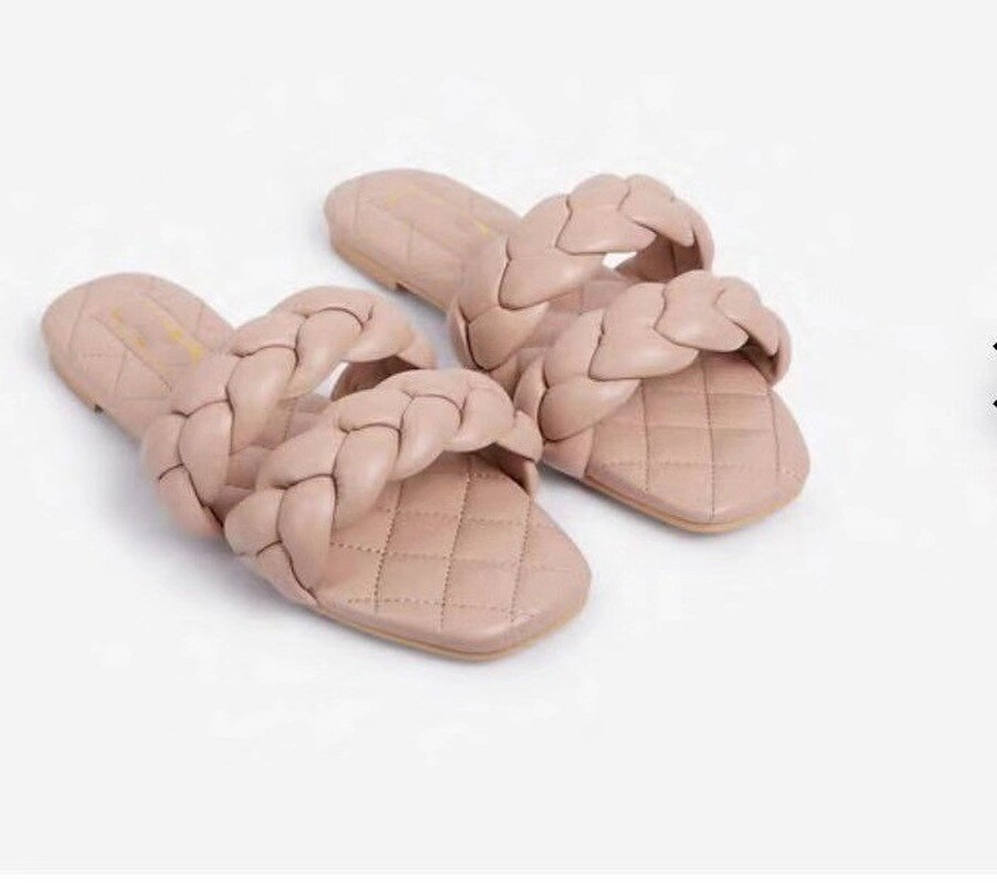 Hot New Sponge Braided Slippers Sandals Summer Women's Trendy Shoes for ...