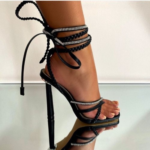 Summer Women High Heels Lace Up Sandals CX-636-7283