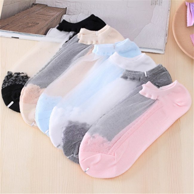 Mesh Knit Frill Transparent Hollow Women's Socks C045061