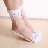 Summer Ladies Lace Silk Transparent Crytal Stretch Women Socks C-045162