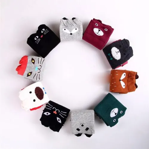 New Spring Autumn Girls Pantyhose Cotton Cartoon Knee Length Socks zt0112