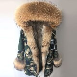 Women's Large Raccoon Fur Collar Winter Parka Parkas Coat Coats FD3344