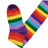 Women Rainbow Stripe Knee Thigh High Stockings SY551021