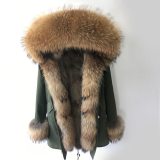 Women's Large Raccoon Fur Collar Winter Parka Parkas Coat Coats FD3344