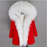 Lamb Fur Parka Medium Long Cotton Winter Jacket Coat Coats ED1526
