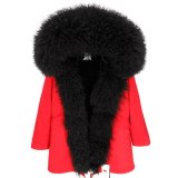 Lamb Fur Parka Medium Long Cotton Winter Jacket Coat Coats ED1526