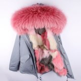 Super Big Raccoon Collar Fox Fur Liner Leisure Jacket Coat Coats D45