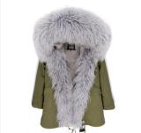 Lamb Fur Parka Medium Long Cotton Winter Jacket Coat Coats ED1526