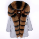 Real Fox Fur Coats Women Winter Parkas ED1425