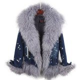 Winter Warm Fashion Short Fur Liner With Wool Fur Collar Coat Coats HA1526