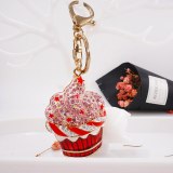 Fashion Rhinestone Ice Cream Cake Play With Keychain Creative Gifts YSK00314