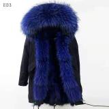 Natural Real Fur Parka Winter Raccoon Fur Collar Coats ED34