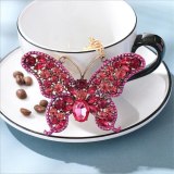 Colorful Butterfly Crystal Keychain Glitter Rhinestone Metal Key Ring YSK00718