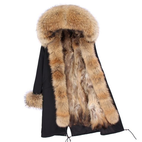 Winter Large Real Raccoon Fur Collar Jackets Parkas Coats FC3344