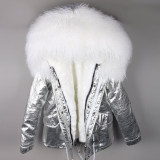 Women's Winter Wool Fur Collar Parka Coat Coats B1526