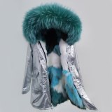 Super Big Raccoon Collar Fox Fur Liner Leisure Jacket Coat Coats D45