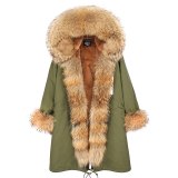 Real Raccoon Fur Collar Winter Coat Coats EC1324 FC1324