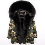 Natural Real Fox Fur Collar Coat Coats ED6475