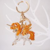 Rhinestone Fantasy Colorful Unicorn Pony Keychain Keyrings YSK01324