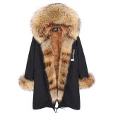 Big Real Raccoon Fur Colla Parkas Jackets Ladies Coats FC1324