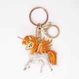 Rhinestone Fantasy Colorful Unicorn Pony Keychain Keyrings YSK01324