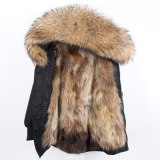 Natural Raccoon Fur Collar Lining Fur Coat Coats