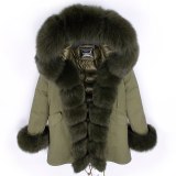 Big Real Fox Fur Hooded Thick Warm Down Jacket Parkas Coats HD6475