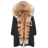 Real Raccoon Fur Collar Winter Coat Coats EC1324 FC1324