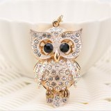 Cool Owl Full Crystal Keychain Owl Keyring Stereo Rhinestone Jewelry Gift YSK097108