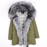 Natural Real Fox Fur Collar Coat Coats ED6475