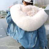 Fox Fur Liner Raccon Fur Collar Coat Coats K4455