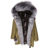 Fox Fur Lining Real Fox Fur Collar Coat Parkas