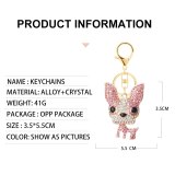 Hot Crystal Little Dog Car Metal Varied Keychain Keyring Gifts YSK15566