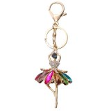 Colorful Girl Ballet Dancer Crystal Keychain Keyrings YSK17788