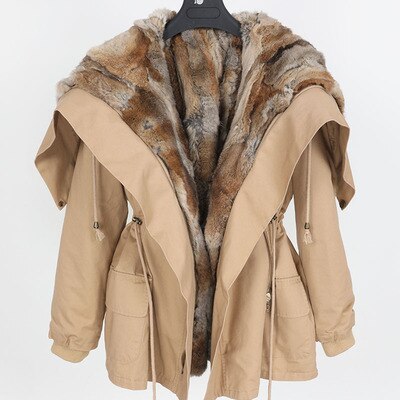 Fox Rabbit Fur Liner Winter Coat Coats